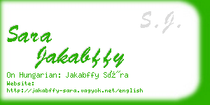 sara jakabffy business card